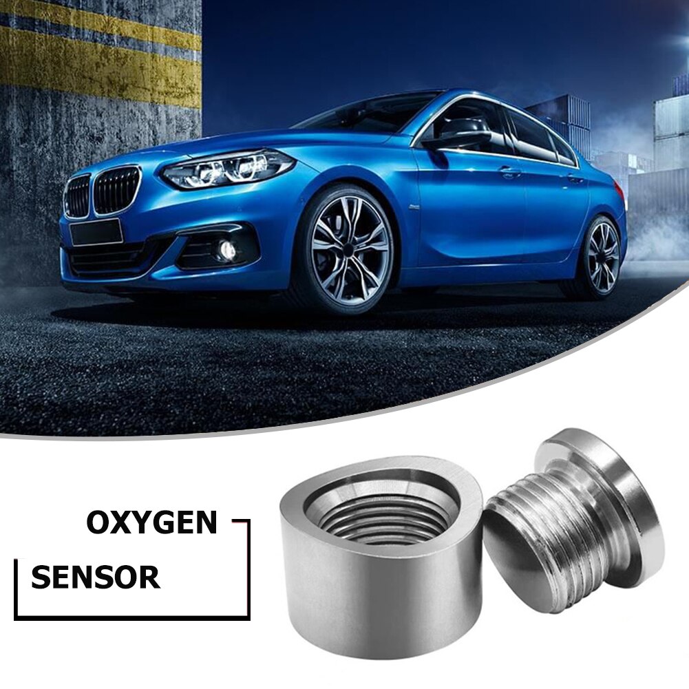 Auto Oxygen Sensor Bung with Gasket Stepped Mounting Plug Nut Kit with Gasket Fitting Bung M18x1.5 for Oxygen Sensor