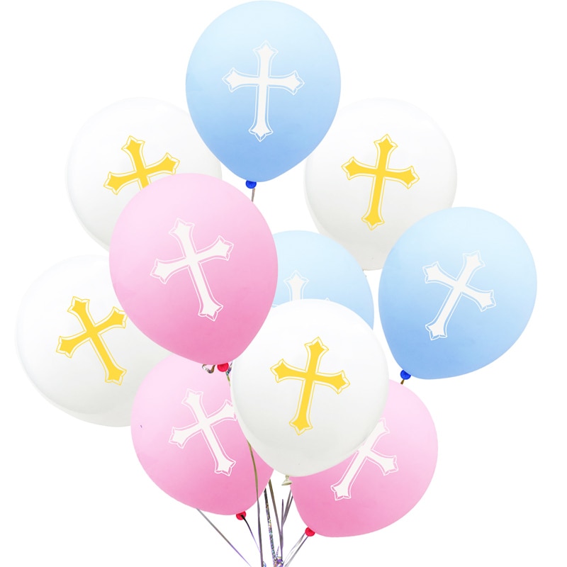 1pc paaskruis doop bedankjes folie ballonnen babyshower jongen meisje pinksteren jezus doop verjaardag feestversieringen globos