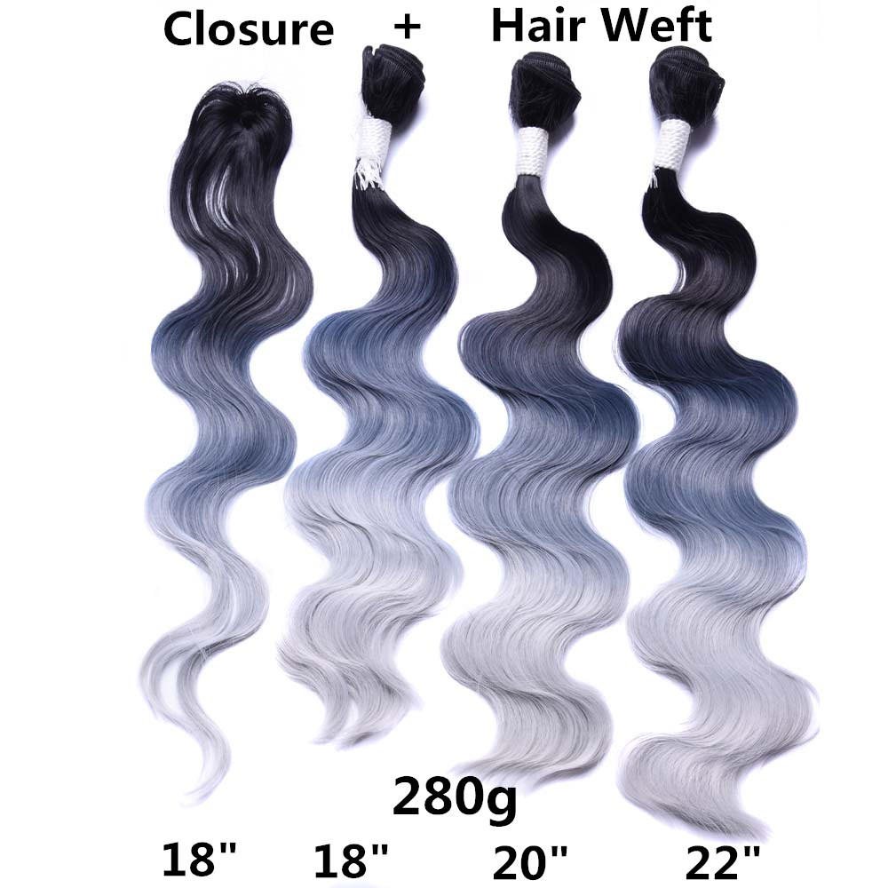 Full Star-extensiones de cabello sintético rojo con doble trama máquina de 18 ", 20" y 22 ", 4 unidades por lote