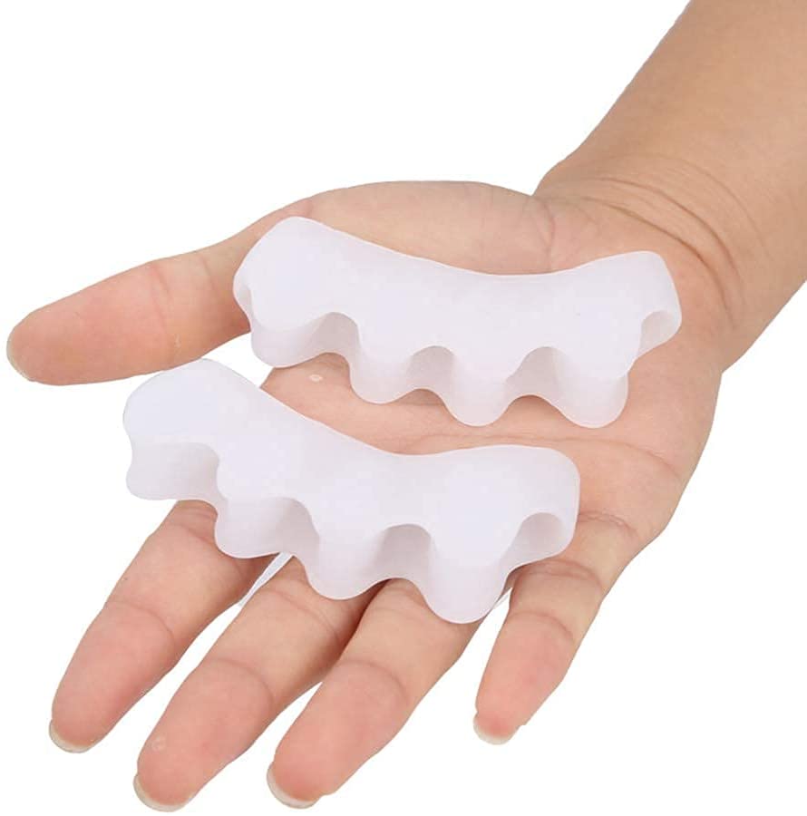 Separadores de dedos de los pies para corregir juanetes y restaurar los dedos de los pies a su forma Original, estirador de dedos del pie alisador correctores de dedos grandes, 1/2 pares: 1 Pair White