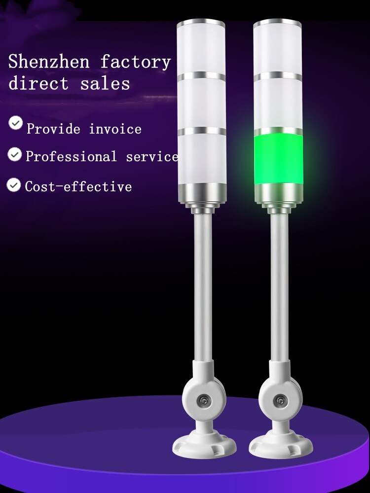 1Pcshigh Grand Aluminium Industriële Multilayer Stack Light 3 Layer Rood Glanzend Vouw Led Signaalzuil Voorzichtigheid Lamp Met zoemer