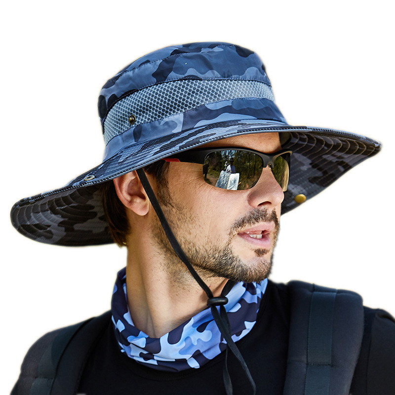 Outdoor Mannen Hoeden Vissen Cap Effen Kleur Brede Rand Anti-Uv Strand Zon Caps Vrouwen Emmer Hoed Zomer Herfst Wandelen Camping