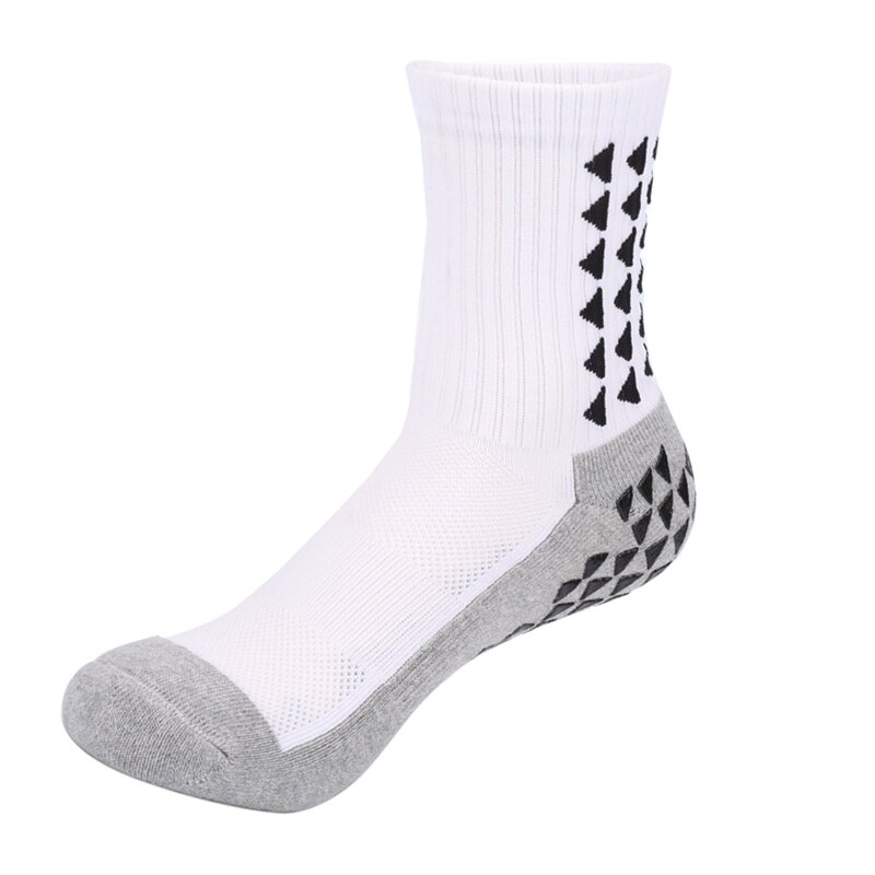 1 Pair Sport Socks Anti Slip Non Skid Slipper Socks with Grips for Adults Men Women Fitness Workout Play Football Sweat Socks: White