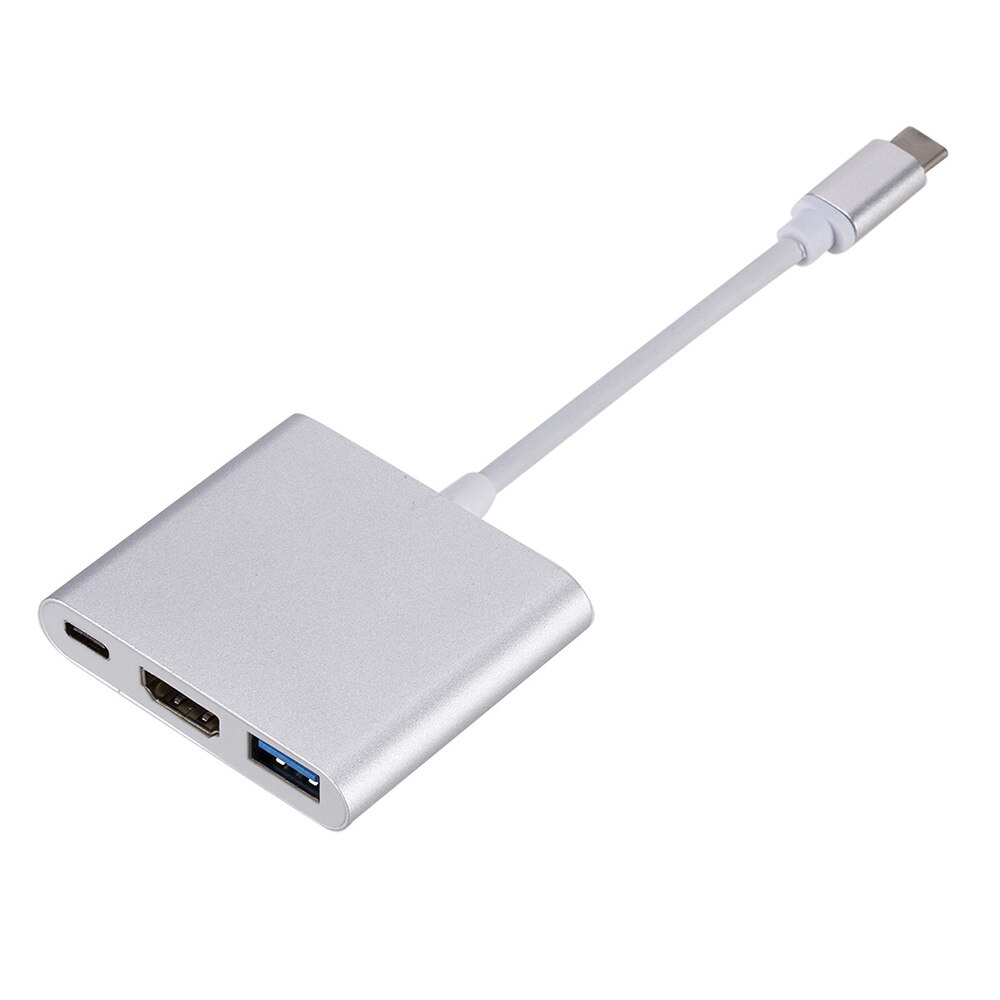 StarLife 3 port typu C Hub USB za pośrednictwem przejściówki HDMI 4K dla trybu Samsung Dex USB-C stacja dokująca z PD dla MacBook Pro/powietrza typu c do HDMI: silvery