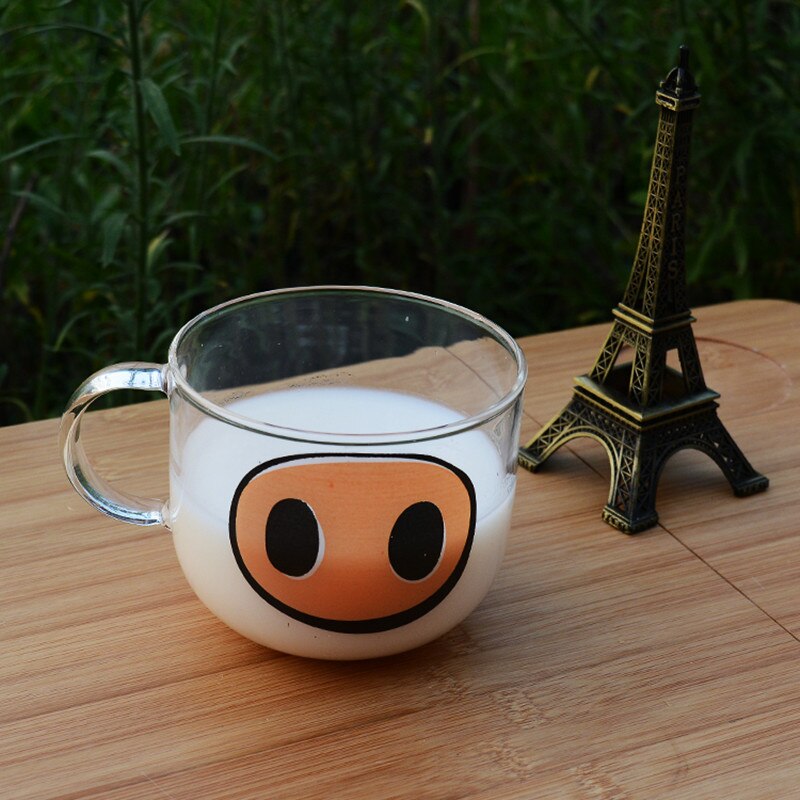 550ml Funny Cat Glass Mug Coffee Milk Cups Breakfast Handle Cup Novelty