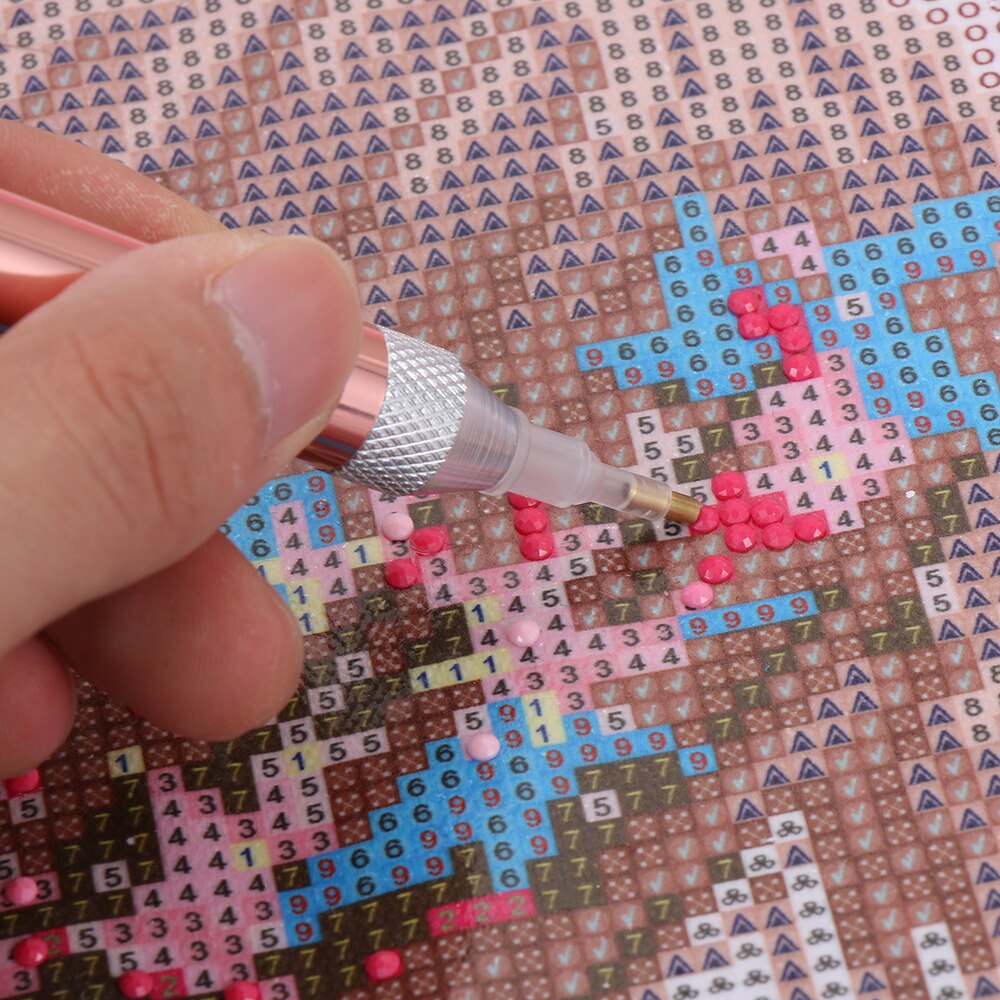 Pluma perforadora de punto de iluminación, herramienta de pintura de diamante 5D, plumas perforadoras de diamante de cristal luminoso, accesorios de costura para bordado artesanal DIY