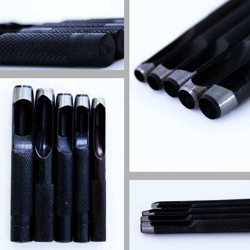 Ronde Holle Punch Set 10Pcs Leather Craft Punch Tool Hollow Hole Punch Cutter Tool Voor Horloge Bands Riemen Canvas papier (1-10Mm)