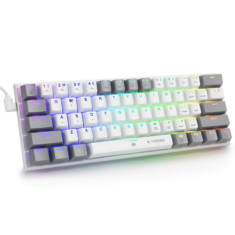 ! 61 Keys Mechanical Keyboard Game Keypad RGB Backlight Type-C USB Wired Waterproof 60% PC Gaming Keyboard for PC: BROWN / Brown Switch
