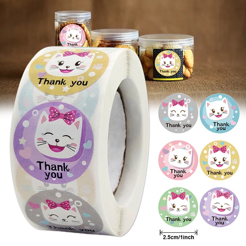 Kids Cartoon Dier Sticker Roll 500-Count Stickers Ronde Leraar Aanmoediging Motivatie Etiket Sticker Voor Leraar UD88