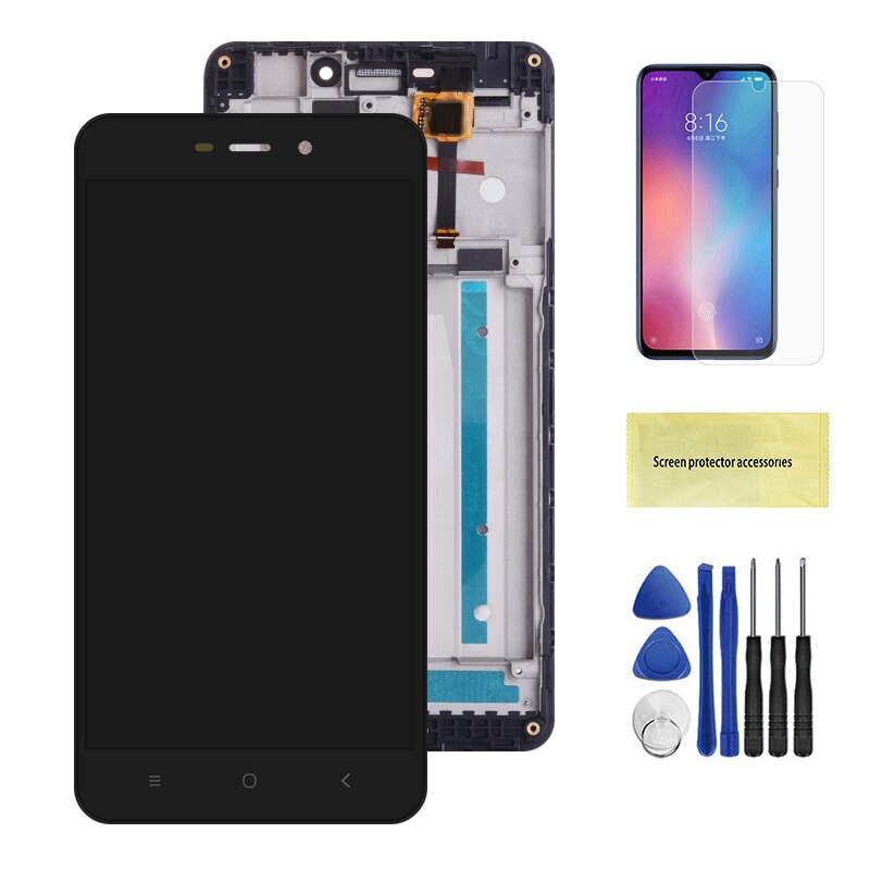 Original 5.0'' LCD For Xiaomi Redmi 4A LCD Display Touch Screen Digitizer Assembly Replacement For Xiaomi Redmi 4A LCD Screen: Black With Frame
