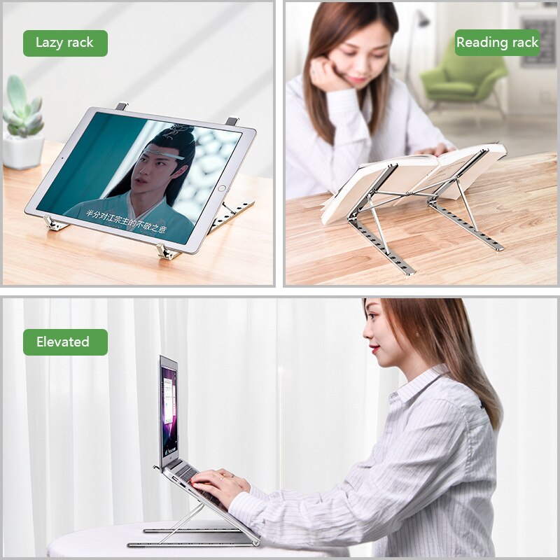 Laptop Holder For MacBook IPad Air Pro Notebook Foldable Aluminium Alloy Stand Bracket Support 15 Inch PC Notebook In Stock