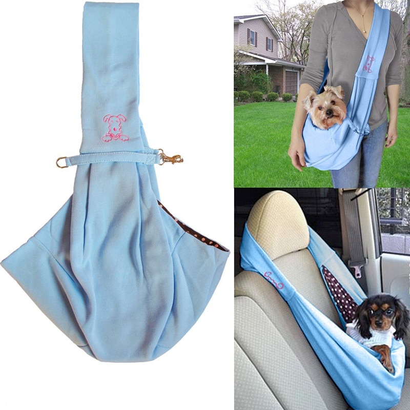 Håndfri vendbar lille hund kat slynge bæretaske rejsetote blød komfortabel dobbeltsidet pose skulder bære håndtaske