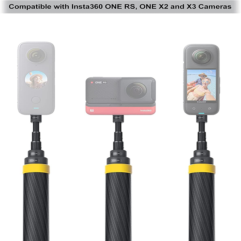 X5 Insta360 3m 9.8ft Extended Edition Selfie Stick for X4, X3, ONE RS, ONE X2, ONE R, ONE X, ONE Action Camera