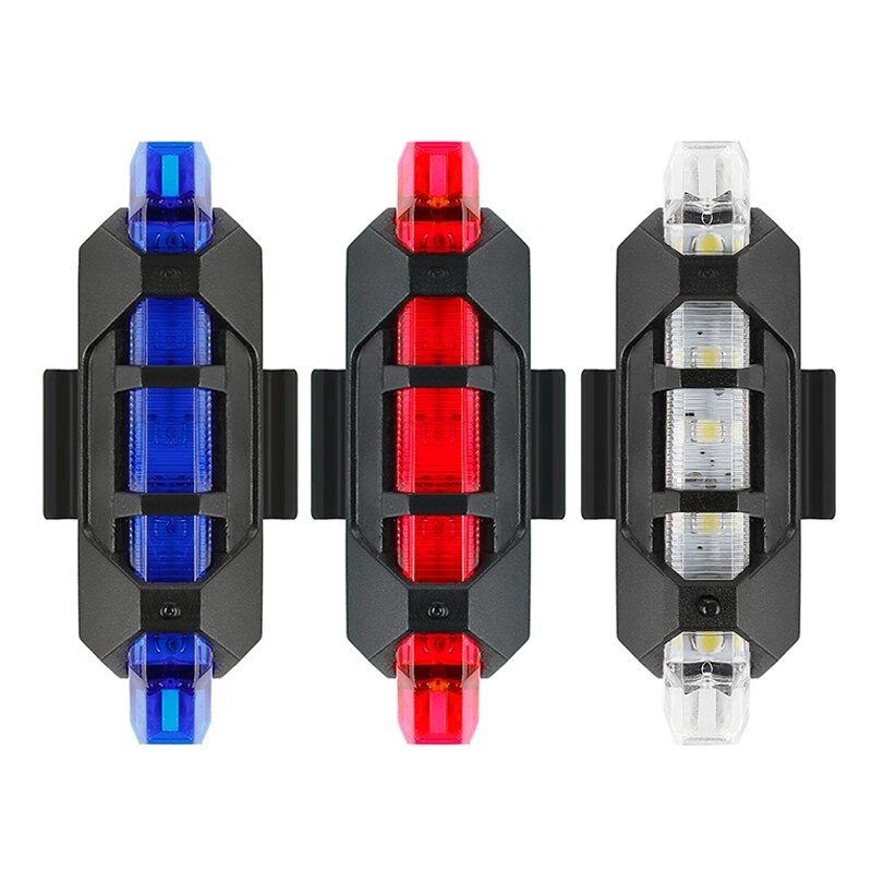 Waterdichte 5 Led Mtb Fiets Fiets Achterlicht Lamp Usb Opladen Veiligheid Fiets Licht Oplaadbare Led Achterlicht