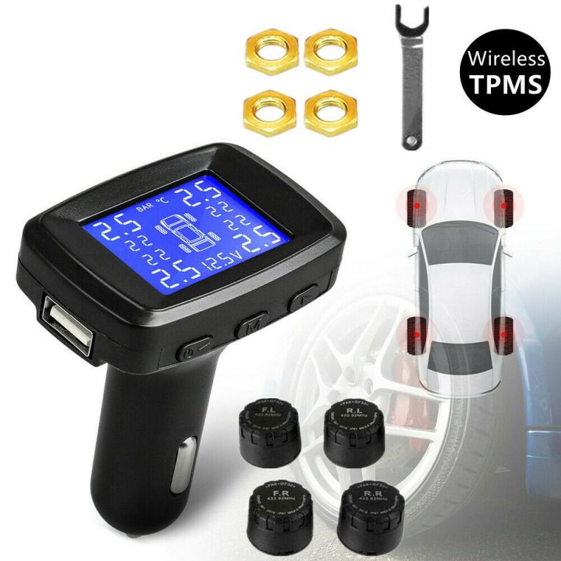 CAR Wireless TPMS Car Tire Pressure Alarm Monitor System Auto Security Alarm Systems Tyre Pressure Gauges Temperature Warning