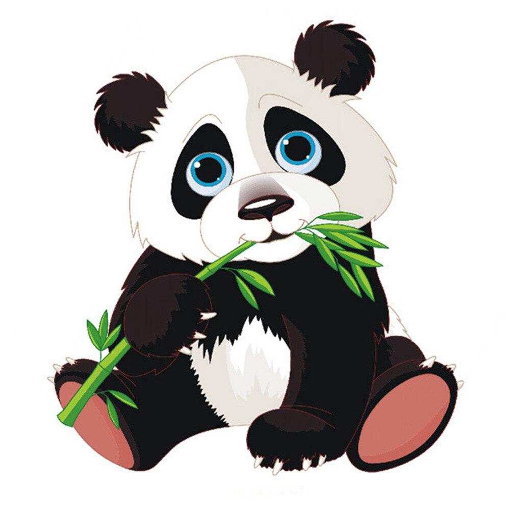 2Pcs Cartoon Panda Stickers Chic Durable Fine Self-adhesive Sticker Wall Paster PVC Stickers for Home Bedroom Living Room