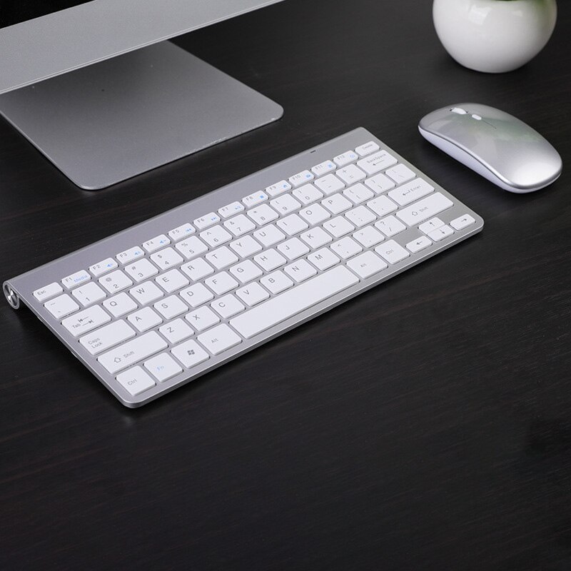 Ensemble Mini-souris optique et clavier sans fil étanche 2.4G, Rechargeable, silencieux, pour PC, ordinateur portable et Notebook: 02
