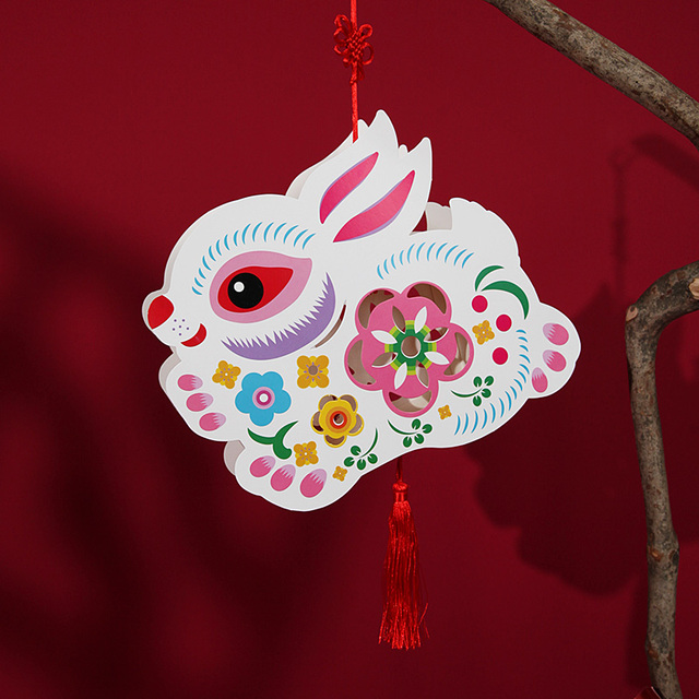 DIY Handmade Lantern Lantern Festival Spring Festival Retro Traditional Paper Lantern Children Year Lion Lantern: G