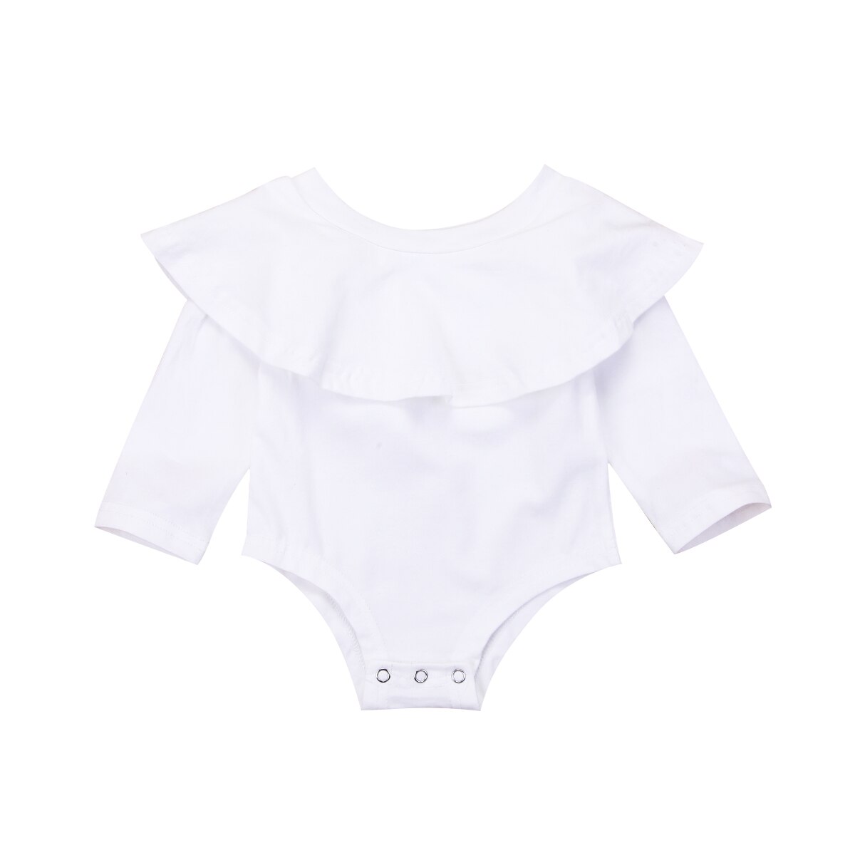 Casual Toddler Baby Girls Off Shoulder Long Sleeve Bodysuit Jumpsuit Outfits Set Size 0-24M: White / 12M