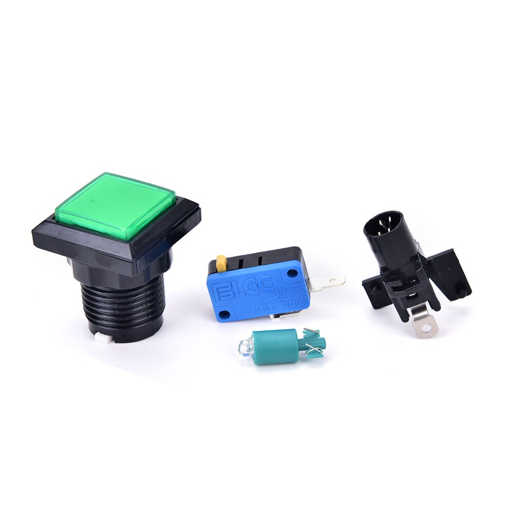 1PC Square game machine push button arcade LED momentary illuminated push button 5 Colors