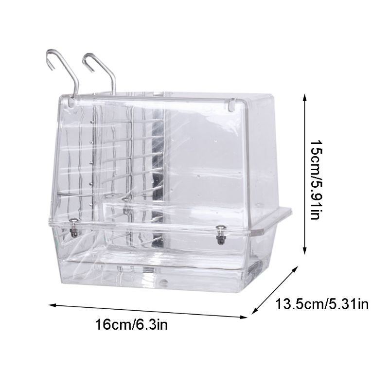 Jaula de Baño de aves con doble gancho, ajustable, grande, con visión clara, Pet L69B