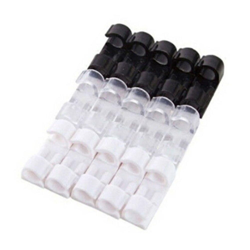 20Pcs Wire Storage Clips Buckle Securing Cable Clamp Data Line Finishing Organizer 1x1x3cm for home wire, networks cable WWO66