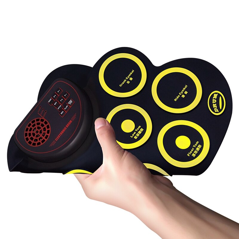 Electronic Drum Set - Practice Drum Pad Roll Up Potable Drum Kit with Headphone Jack Built-in Speaker Drum Sticks