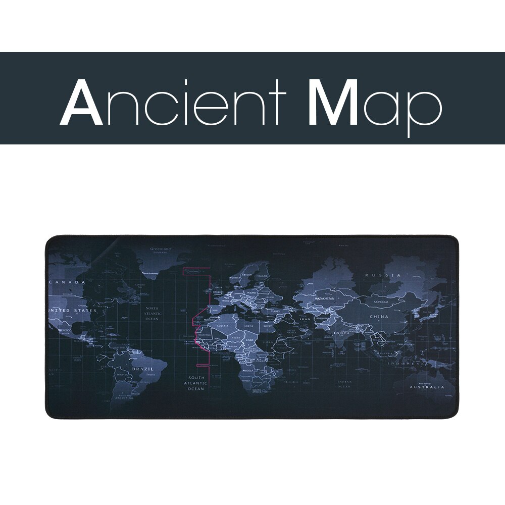 World Map Gaming MousePad Locking Edge Anti-slip Natural Rubber Mouse Pad LED Light Mousepad RGB Desk Mat for Warcraft Dota LOL: Ancient Map / 600 x 300 mm