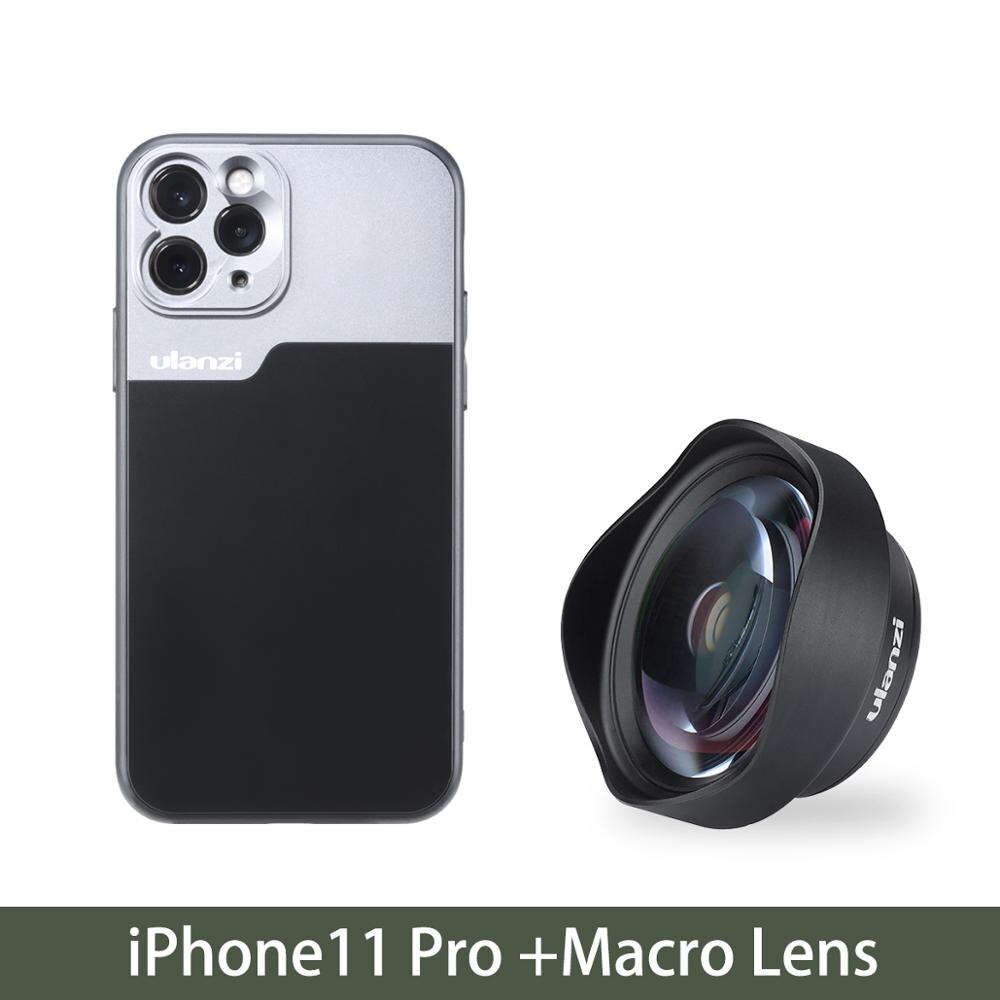 Ulanzi 17MM Thread Phone Lens Case Kit for iPhone 11 pro max Macro Lens Pixel 4 4XL 10X Macro Lens 1.33X Anamorphic Lens Case: iPhone 11pro Macro