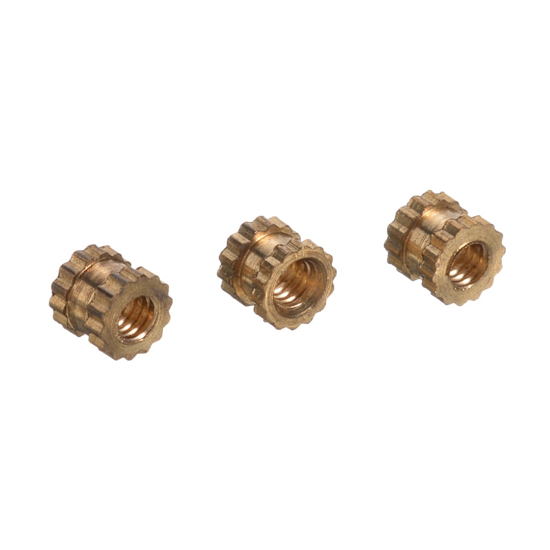 100pcs M2 Thread Knurled Insert 3mm Brass Round Cylinder Inserts Embedded Nuts with Corrosion Resistance