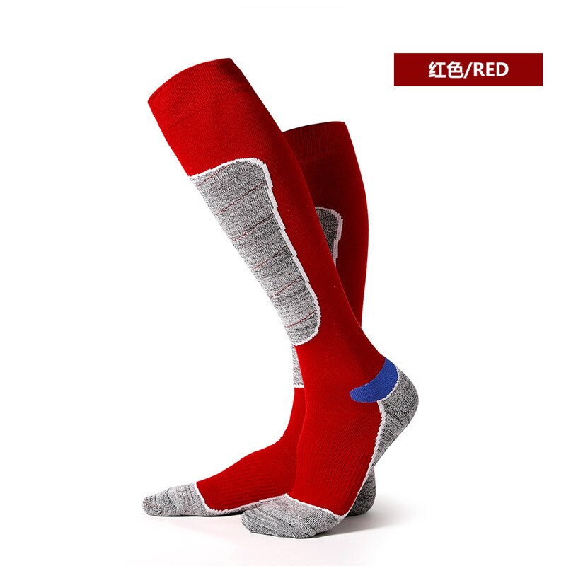 Women Outdoor Athletic Wear Skiing Socks Under Knee High Sports Socks Snowboarding Hiking Socks Thick Cotton Thermal Gym Socks: rose red M