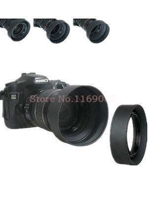 2pcs 49 52 55 58 62 67 72 77mm 3-stage Rubber Lens Hood for Dslr 5D2 5D3 60D 6D 5D4 1000D 100D D3200 D7100 D5200 D610 D600 lens