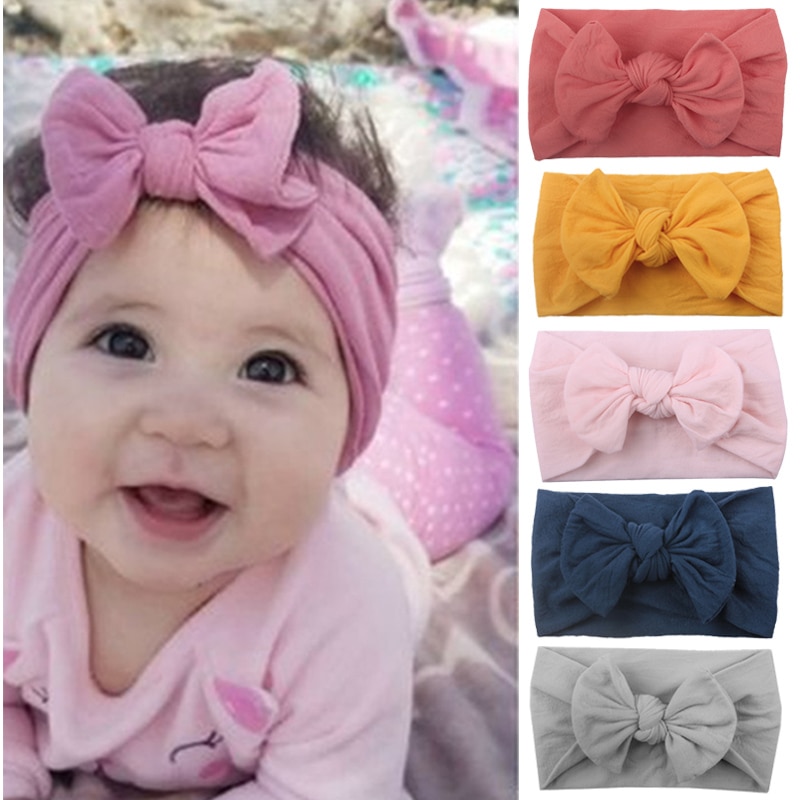 Bowknot Photography Baby Headbands For Girl Cotton Baby Bows Turban Haarband Elastic Kids Infant Hair Band Baby Hair Accessories