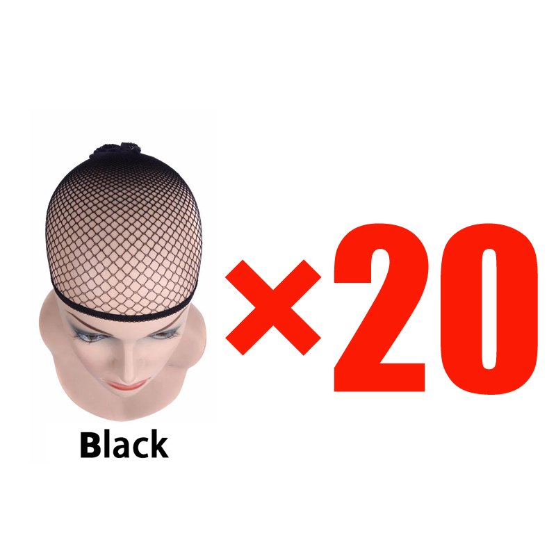 Red elástica para el cabello para mujer, gorro tejido con forro negro, redes para el cabello cómodas, gorro de peluca de rejilla con extremo abierto,: Naranja