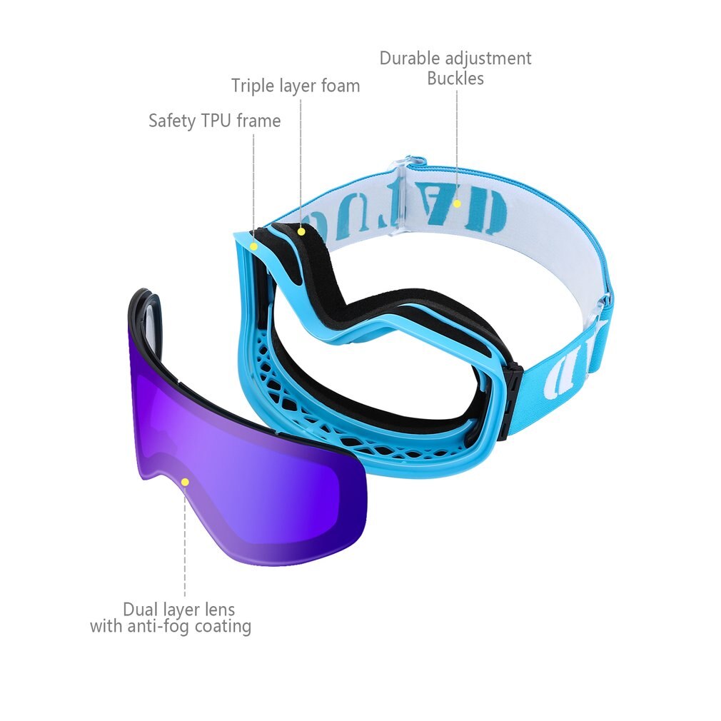 OUTAD Double Layers Ski Goggles UV Anti-fog Protection Glasses Outdoor Sports Skating Skiing Goggles Snow Snowboard Eyewear