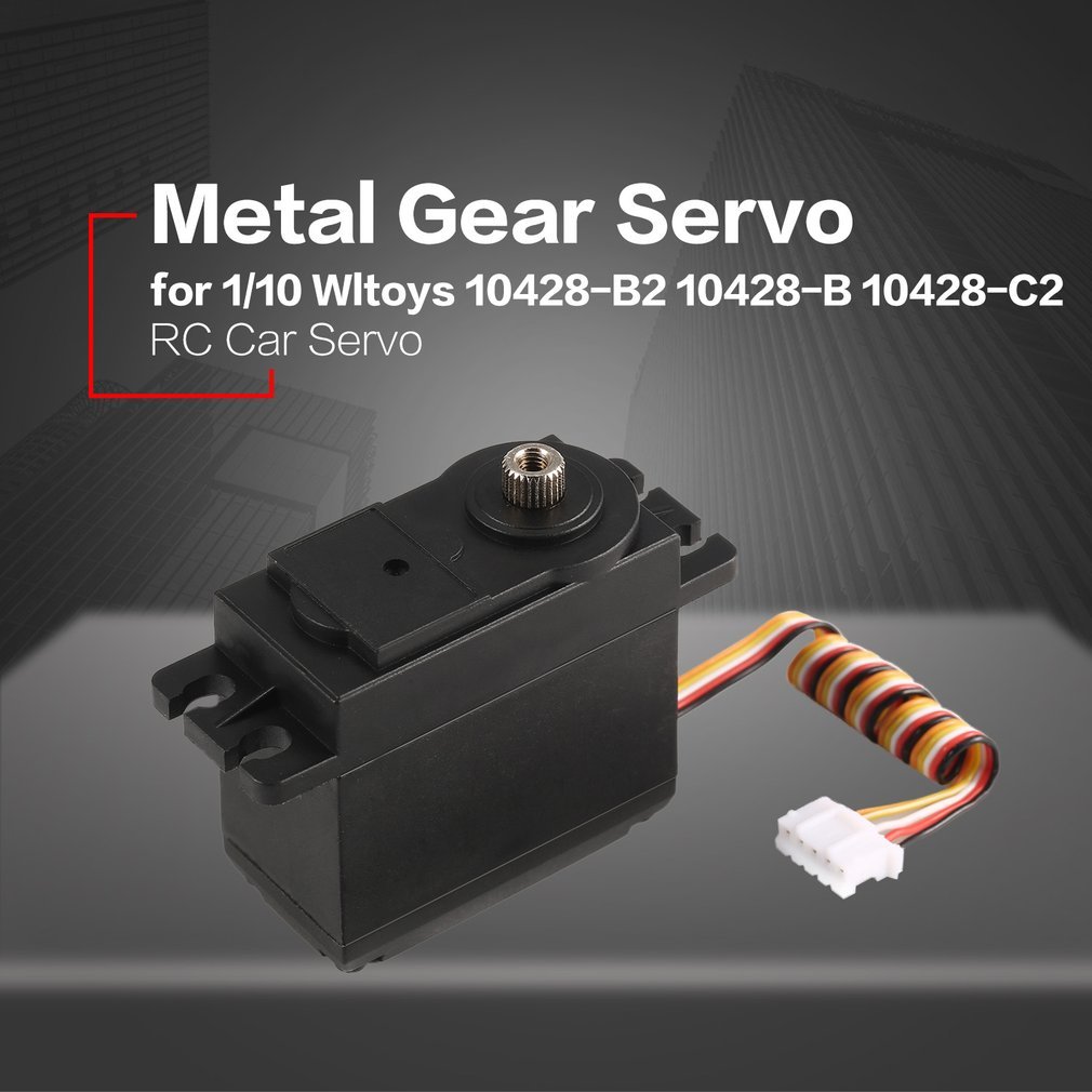 Metal Gear Servo 4.8-6V Voor 1/10 Wltoys 10428-B2 10428-B 10428-C2 Rc Auto Vrachtwagen Model Steering Deel Accessoires