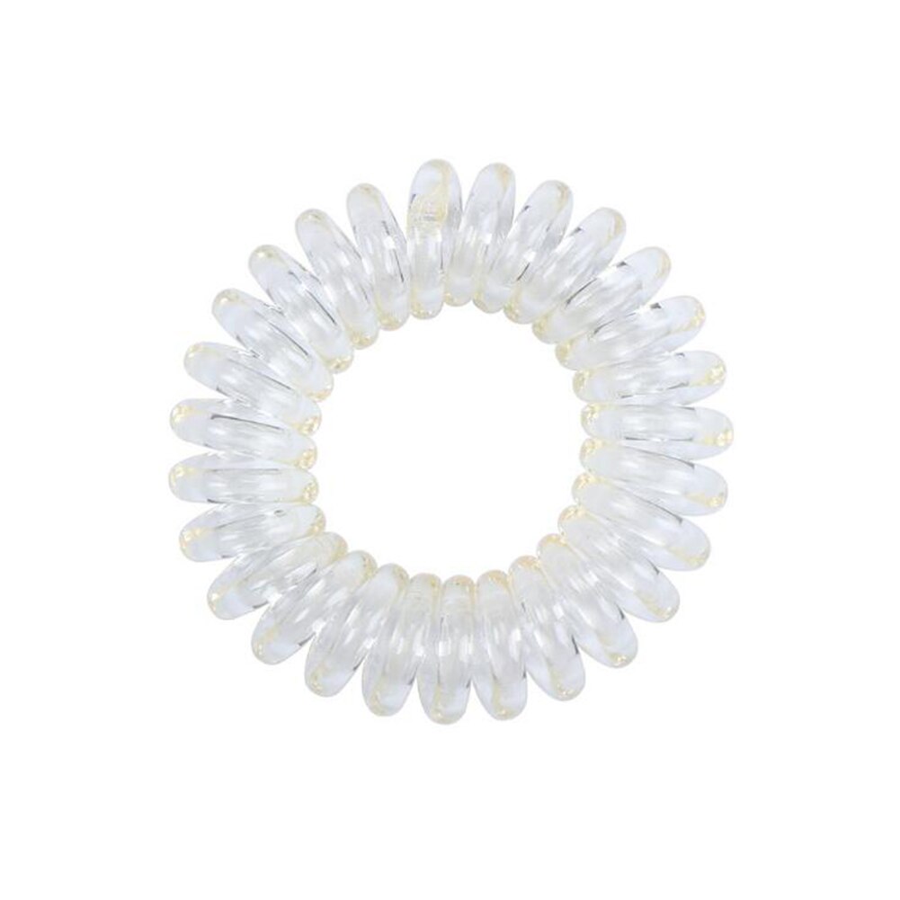 Bandeau élastique transparent pour cheveux, 1 pièce, pour femmes, en spirale, corde de téléphone, accessoires pour cheveux: YELLOW