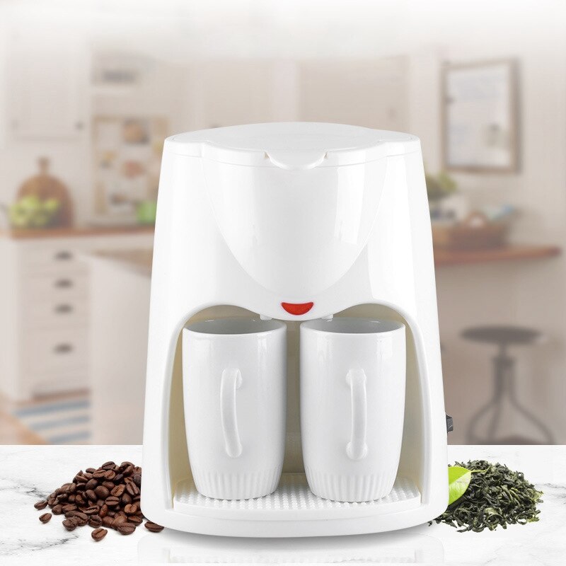 Cafetera eléctrica automática por goteo de 500W, máquina de café expreso té a vapor, 2 tazas, enchufe europeo