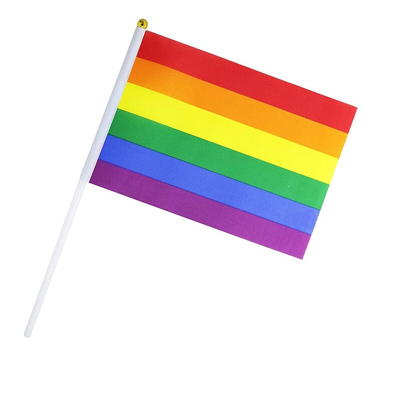 50 Pack Rainbow Small Mini Stick Flags,Decorations For Rainbow Pride Party
