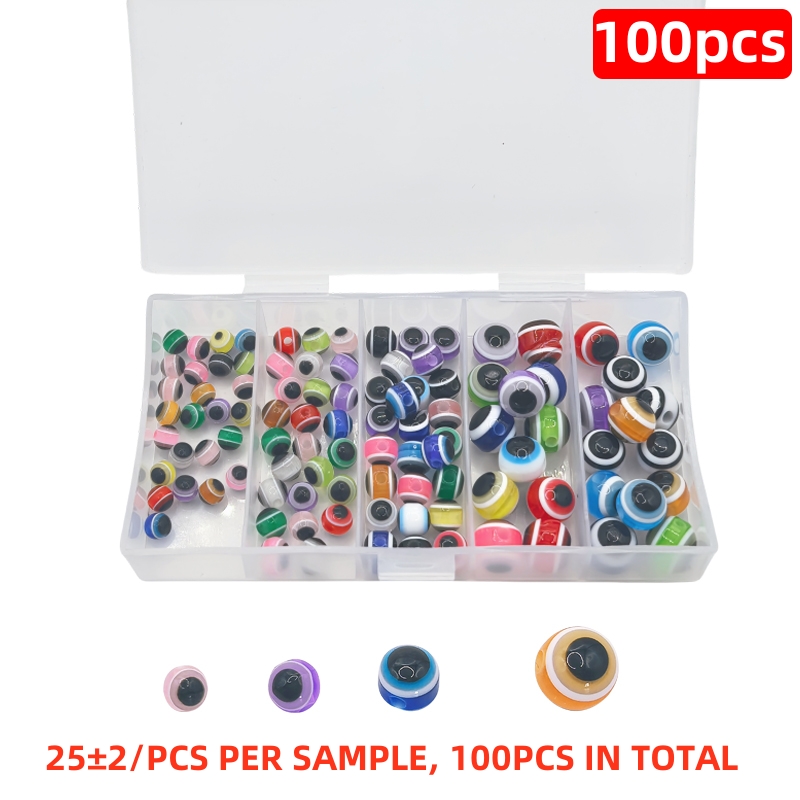 100 pièces de perles de blocage d'oeil de poisson en résine dure, perles de blocage de leurre d'oeil de poisson simulées: Doré