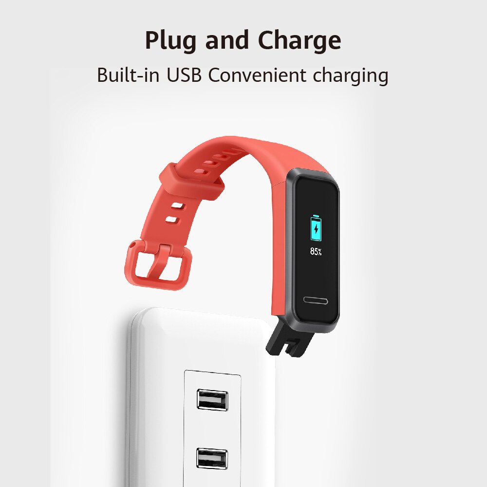 Alkuperäinen huawei band 4 älykello älykello sykemittari kellotaulut usb-liittimen lataus