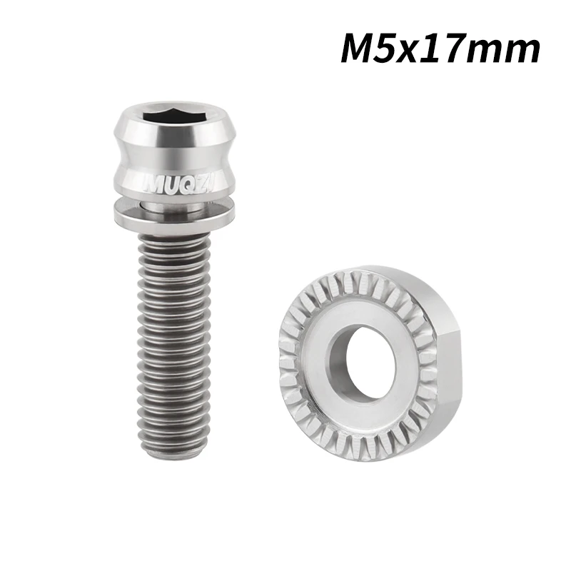 MUQZI M5 x 17 mm Schaltwerk-Titanschrauben, Rennrad-Frontschalthebelklemme, ultraleichte Schraube mit Unterlegscheibe, Fahrradschraube: Himmel Blau