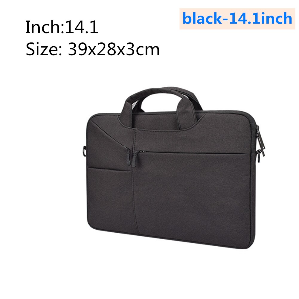 Waterproof Portable Laptop Bag Case Protective 13.3 14.1 15.4 15.6 inch Handbag Macbook Pro 15.6 for Apple liner felt briefcase: black-14.1inch