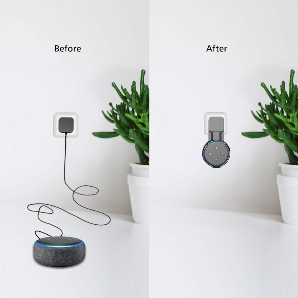 Bovitar Outlet Wall Mount Holder For Echo Dot 3 Space-Saving Stand Smart Speaker With Cord Arrangement Portable