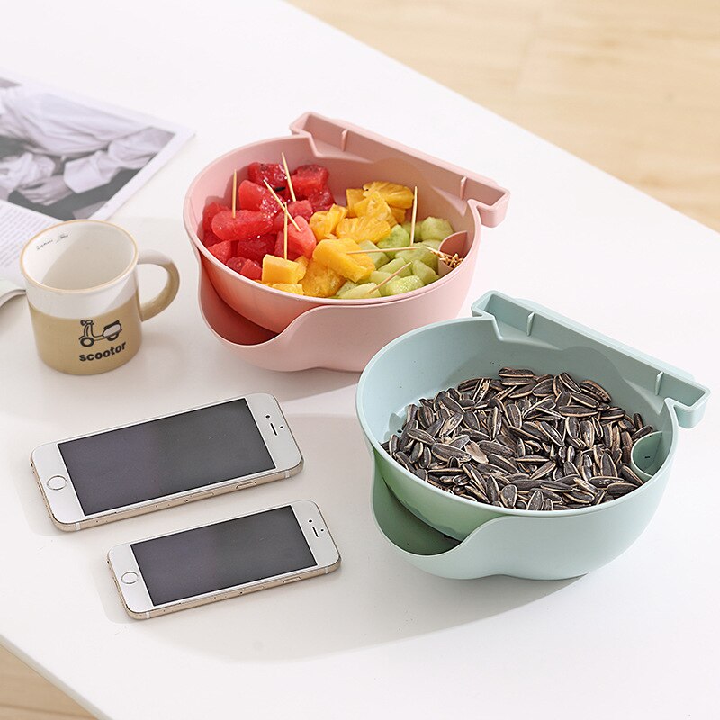 Bowl de plástico para fruta desmontable Placa de drenaje plato de dulces semillas de melón de contenedor para postres bastidor móvil partidario