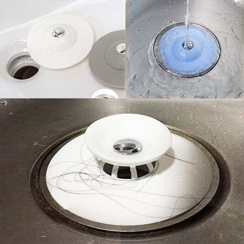 Kitchen Silicone Sink Plugs Bathroom Bathtub Drain Press Sink Plugs Drain Strainer Stopper Gadget For Kitchen Bathroom