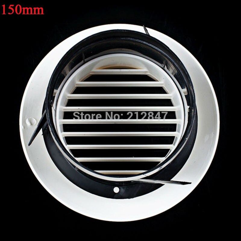 Cubierta de rejilla de ventilación, brida de 150mm de diámetro de montaje, rejilla redonda, salida de aire de plástico ABS blanco