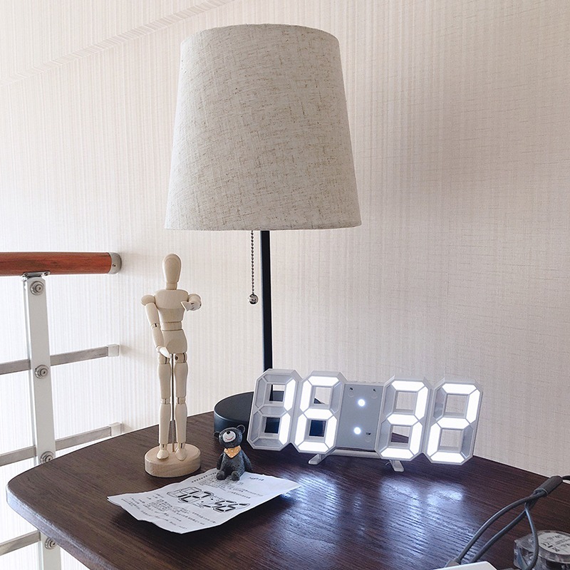 Reloj despertador Digital LED 3D, reloj de pared tridimensional, colgante, calendario de mesa, termómetro, muebles de reloj electrónico