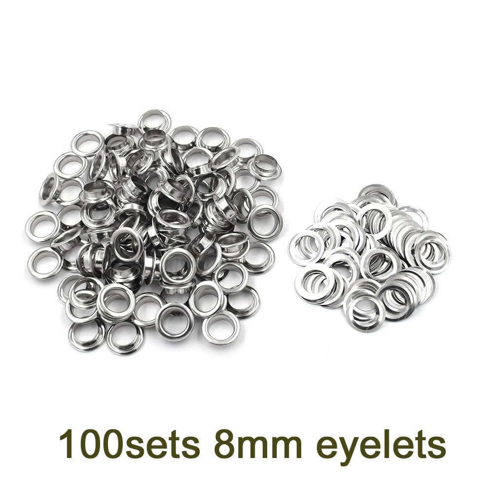 (100 pieces/lot) An inner diameter of 8mm eyelets. Gas buttons. Metal pores. Hollow rivets. Shoebox pores. Wearing rope hole.: 100 sets eyelets