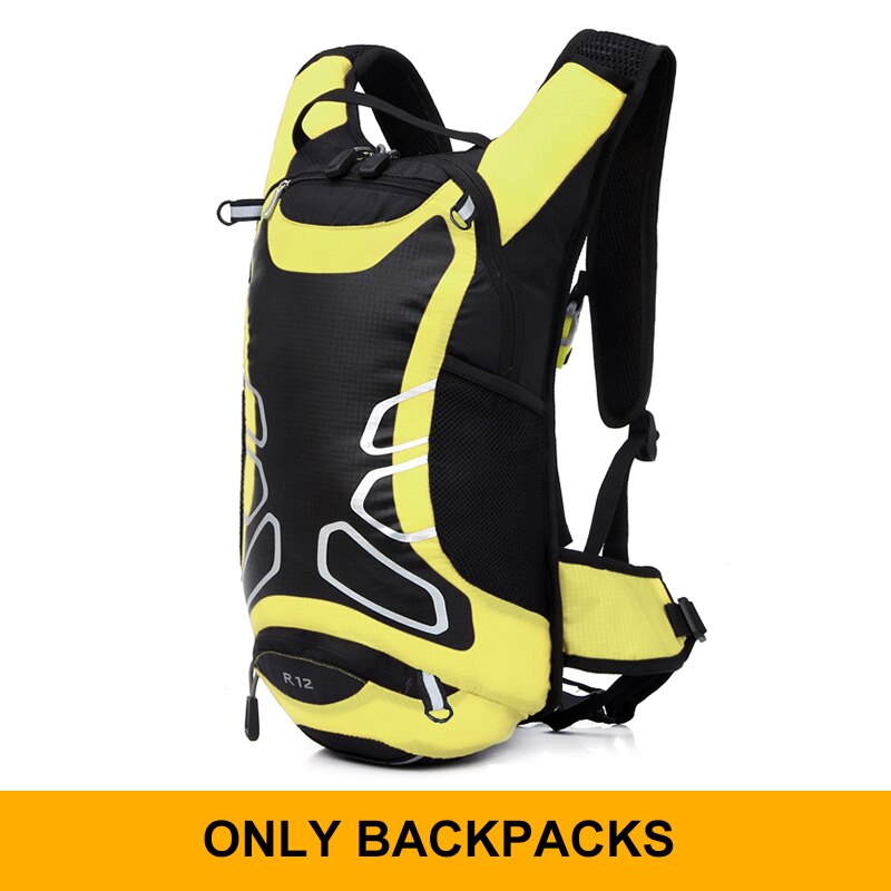 Ultra-light 15-liter bicycle backpack, mountain (MTB) or road bike cycling water bag, 2 liter water bag: yellow